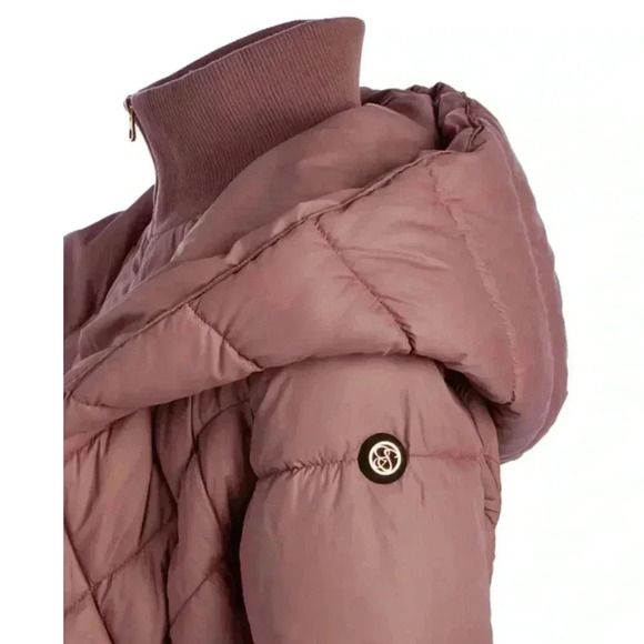 🆕Jessica Simpson Dusty Pink Quilted Puffer Long Coat M🆕 - Picture 5 of 16